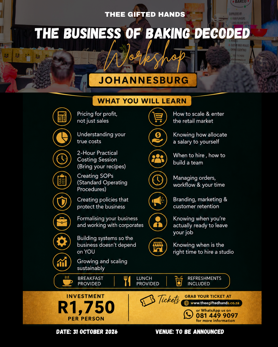 Johannesburg: The Business of Baking Workshop (31/10/2026)